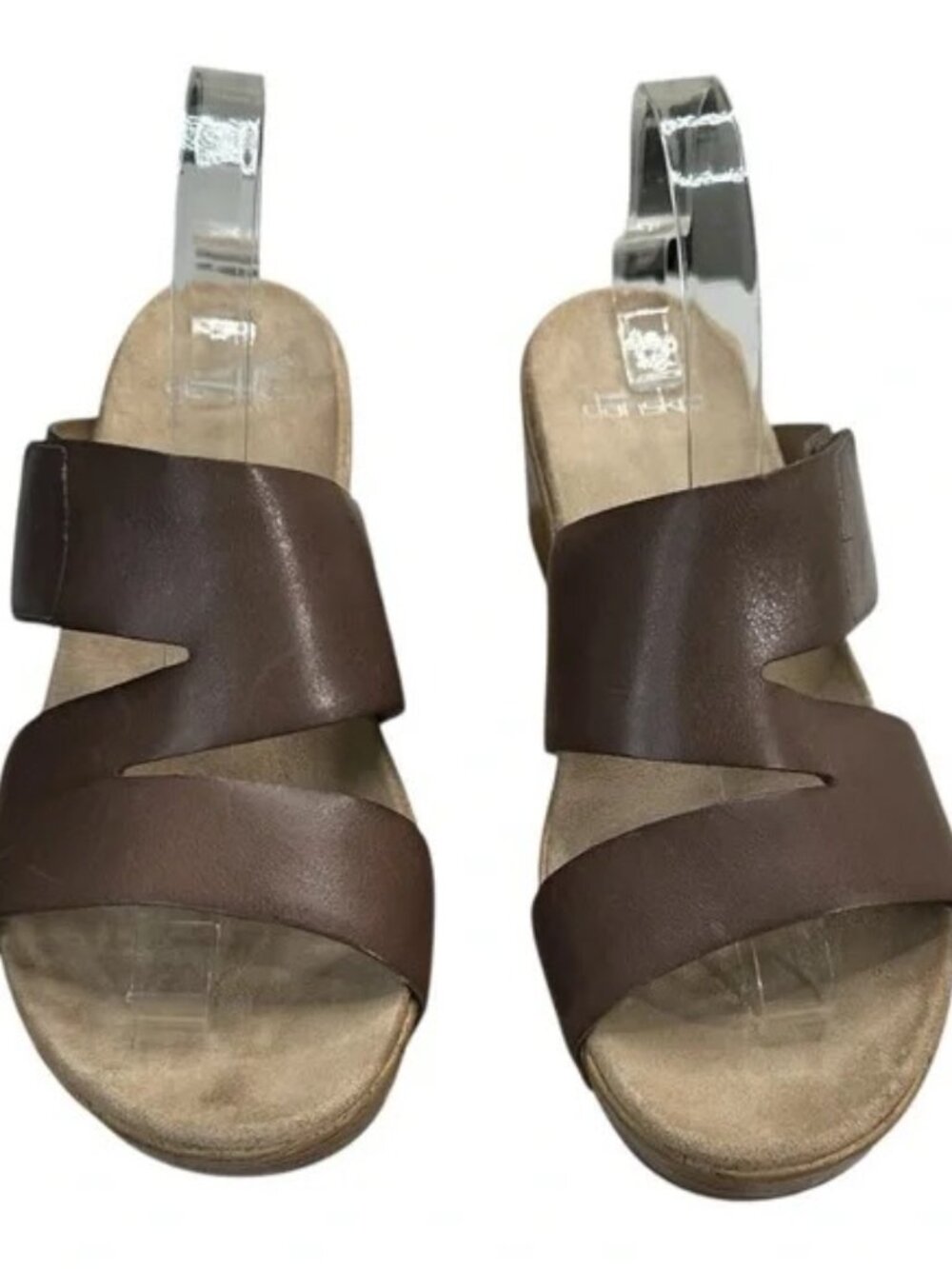Dansko Lacee Brown Leather Slide Wedge Sandals Size 41 (US 10.5-11)